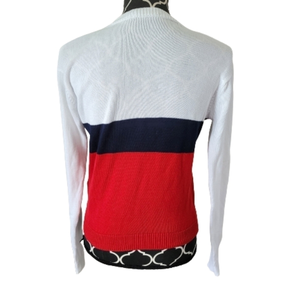 Brandy Melville red white and blue colorblock sweater - Picture 3 of 7